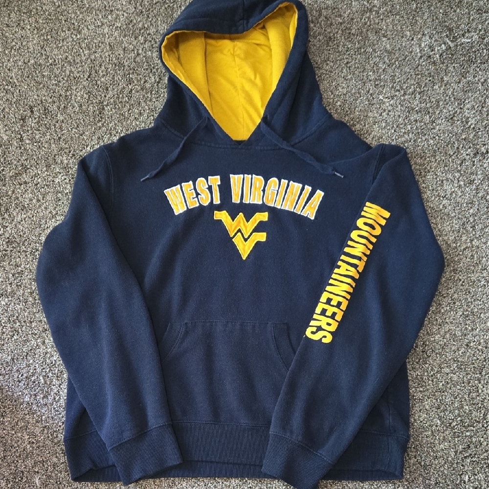 Colosseum Navy and Yellow West Virginia Hoodie